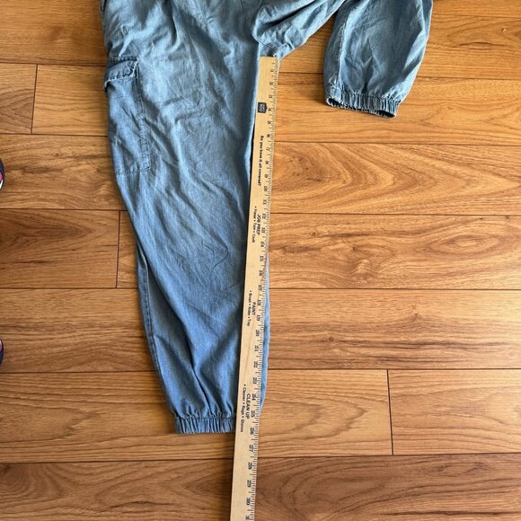 Republic Denim Chambray Women Cargo Pull On Jogger Pants Blue Size Large - Picture 7 of 9